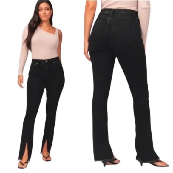 Abercrombie Fitch Womens Skinny High Rise Jeans Curve Love Size 6 (29x30) Black - Picture 1 of 12